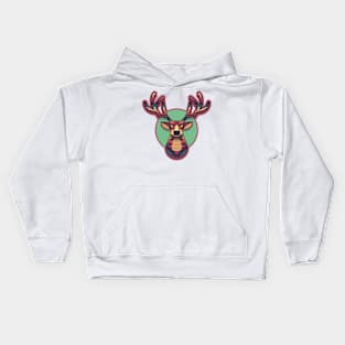 Geometric Stitched Deer Kids Hoodie